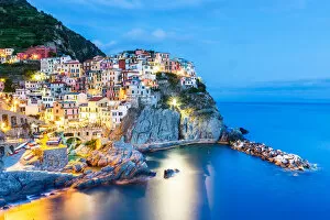Images Dated 29th May 2014: Manarola at blue hour