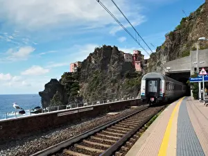 Manarola Railway Station, Cinque Terre National Park, Ligurian Sea, Northern Italy