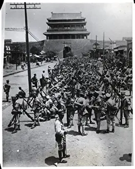Beijing Prints: Manchurian Troops Wait Outisde Gate