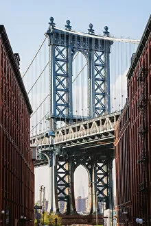 Brooklyn Bridge Gallery: Manhattan bridge at sunset, New York city, USA