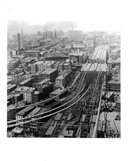 Manhattan side Of The Brooklyn Bridge Under Construction