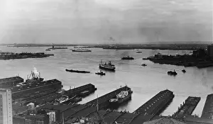 Skyscape Prints: Manhattan Docks On The Hudson River