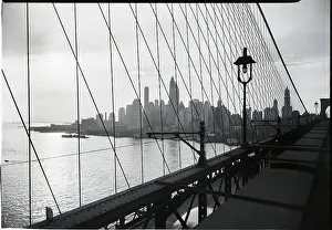 Wire Prints: Manhattan Seen Through Cables of Brooklyn Bridge