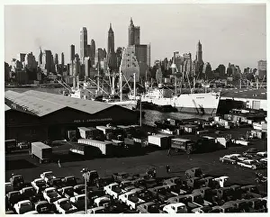 Wharf Prints: Manhattan Skyline and Brooklyn Port Authority Pier 3