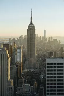 Images Dated 13th October 2015: Manhattan skyline with Empire State Building and Downtown, New York City, USA