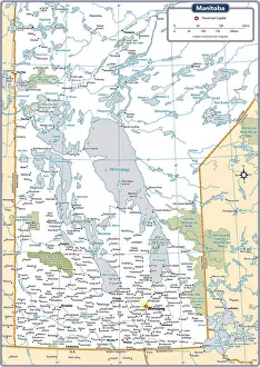 Manitoba Prints: Manitoba Provincial Map