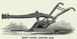 Patent Prints: Mann's Patent Improved Plow Engraving