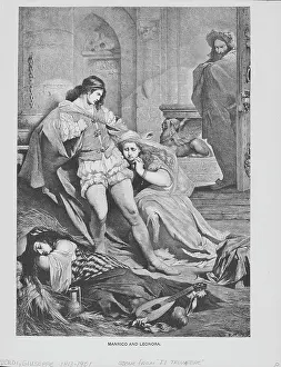 Prints of Engraving of Manrico and Leonora, based on a scene from the Verdi opera Il Trovatore, 1853. (Photo by (F. Lewis/Archive Photos/Getty Images) Urban Echoes of America’s Golden Age: Manrico And Leonora