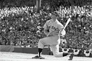 Mantle Swinging Bat While In Pain 1961