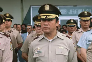 Panama Prints: Manuel Noriega Standing at Attention