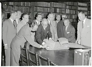 Manuel Ordonez and Others Reviewing Issues of La Prensa