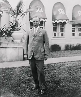 Miami Prints: Manufacturing Tycoon J. T. Dorrance Posing Outdoors