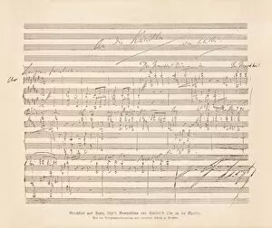 Franz Liszt (1811-1886) Gallery: Manuscript of To The Artists (1853) by Franz Liszt, facsimile