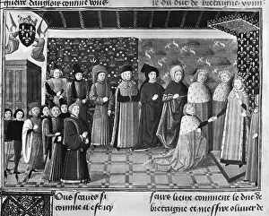 Respect Prints: Manuscript Illustrating Lords Paying Homage