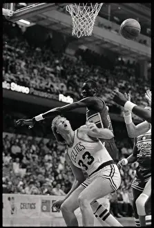Manute Bol Defending Against Larry Bird