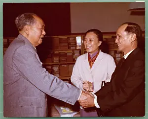 Mao Tse-Tung Shaking Hands with Nguyen Van Quang