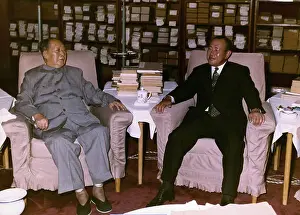 Mao Tse-Tung Speaking with Kakuei Tanaka