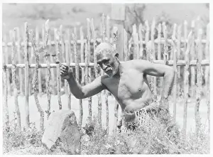 Rotorua Prints: Maori Waving Branch Over Altar