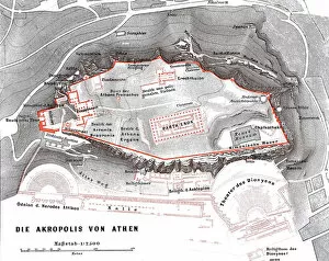 Images Dated 13th November 2018: Map of the Acropolis in Athens