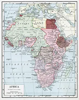 Prints of A color map of the continent of Africa, 1922. (Photo by Interim Archives/Getty Images) Discover the World in Maps: Past, Present, and Beyond: Map Of Africa