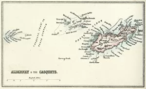 Map of Alderney and the Casquets