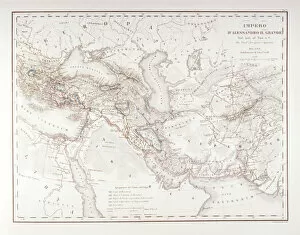 Alexander the Great (356 bc-323 bc) Collection: Map of Alexander the Greats Empire