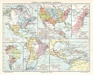 Images Dated 27th March 2017: Map of Americas history 1895