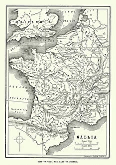 Ancient History Collection: Map of Ancient Gaul (France)