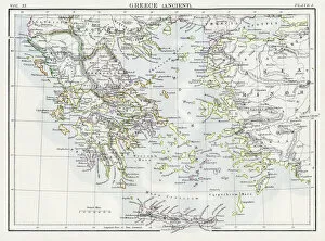 Images Dated 23rd August 2017: Map of Ancient Greece 1883