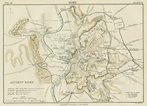 Images Dated 24th August 2017: Map of ancient Rome 1883