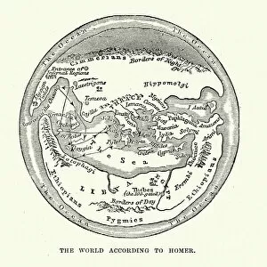 Images Dated 10th November 2015: Map of the Ancient World according to Homer