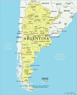 Images Dated 11th November 2018: Map of Argentina - Vector