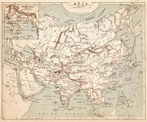 Images Dated 29th July 2016: Map of Asia 1869