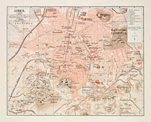 Images Dated 26th June 2015: Map of Athens 1895