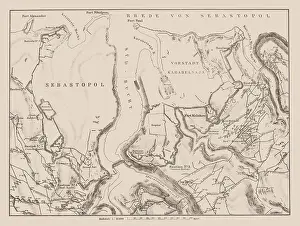 Prints of Map of the attack and defense works on the south side of Sevastopol at the time of the storming on September 8, 1855 Historcal Battle Maps And Plan Prints: Map of the attack and defense works on the south side of Sevastopol at the time of the storming on September 8