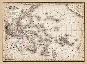 Images Dated 17th April 2018: Map of Australasia 1881