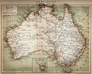 Island Of Borneo Gallery: Map of Australasia (1898 engraving)
