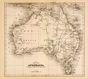 Textured Effect Collection: Map of Australia 1874