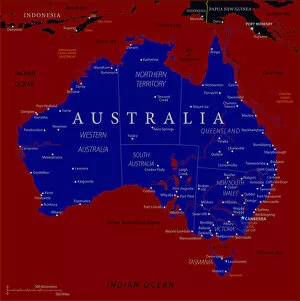 Images Dated 5th September 2018: Map of Australia - Vector