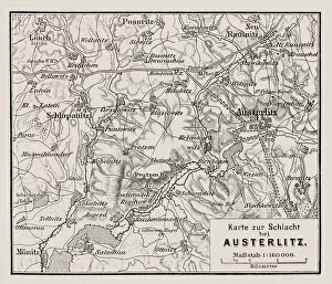 Images Dated 16th September 2018: Map of the Battle of Austerlitz also known as the Battle of the Three Emperors
