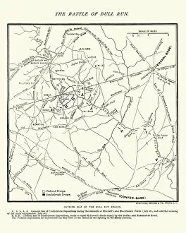 Images Dated 4th May 2017: Map of the Battle of Bull Run