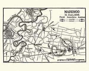 Images Dated 26th February 2018: Map of Battle of Marengo, Evening 14 June1800