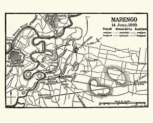 Images Dated 26th February 2018: Map of Battle of Marengo, Morning 14 June1800