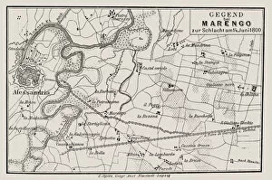 Images Dated 16th September 2018: Map of Battle of Marengo, Morning 14 June1800
