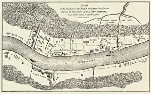 Military Camp Prints: Map of the Battle of New Orleans, 1815