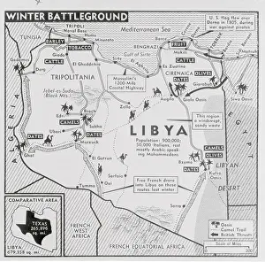 Map of Battleground Between British and Axis Troops