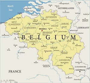 Images Dated 14th May 2018: Map of Belgium - Vector
