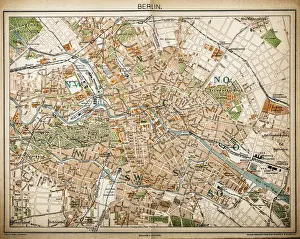 Prussia Prints: Map of Berlin 1893