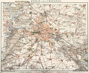 Images Dated 2nd March 2016: Map of Berlin and surrounding area 1898