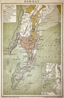 High Contrast Prints: Map Of Bombay